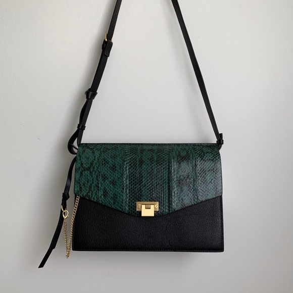 Reiss Snake Skin Leather Crossbody Bag - Picture 4 of 7